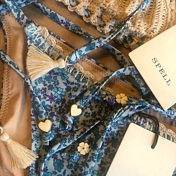 Spell x Free People "Love Jetty" Crochet Tie-top & Side Tie Bikini Set - BNWT - Picture 8 of 9